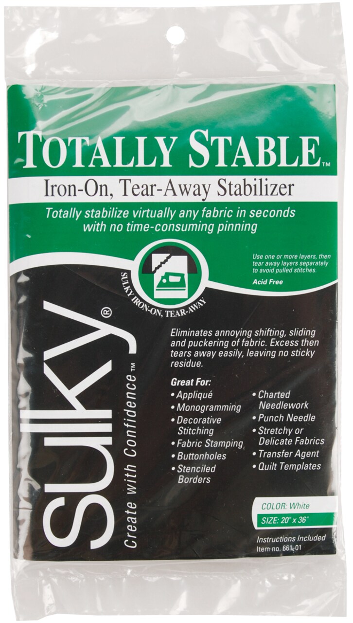 Sulky Totally Stable Iron-On Tear-Away Stabilizer-20"X36"